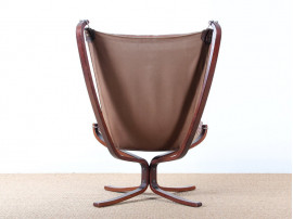 Fauteuil scandinave modèle Falcon et repose pied 