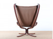 Fauteuil scandinave modèle Falcon et repose pied 