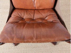 Fauteuil scandinave modèle Falcon et repose pied 