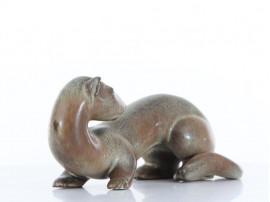 Mid modern scandinavian ceramic. Ferret by Gunar Nylund