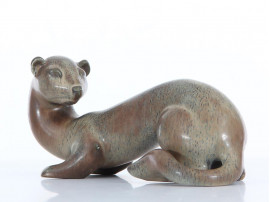 Mid modern scandinavian ceramic. Ferret by Gunar Nylund