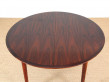 Mid-Century Modern danish extendable round dining table in Rio rosewood. 