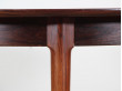 Mid-Century Modern danish extendable round dining table in Rio rosewood. 