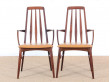 Mid-Century Modern Danish pair of armchairs in Rio rosewood model Eva by Niels Kofoed 