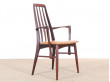 Mid-Century Modern Danish pair of armchairs in Rio rosewood model Eva by Niels Kofoed 