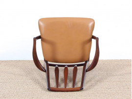 Mid-Century Modern Danish pair of armchairs in Rio rosewood model Eva by Niels Kofoed 