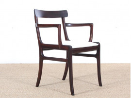 Mid-Century Modern Danish pair of armchairs in mahogany model Rungstelund by Ole Wanscher.