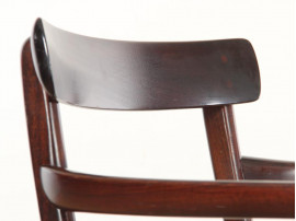 Mid-Century Modern Danish pair of armchairs in mahogany model Rungstelund by Ole Wanscher.