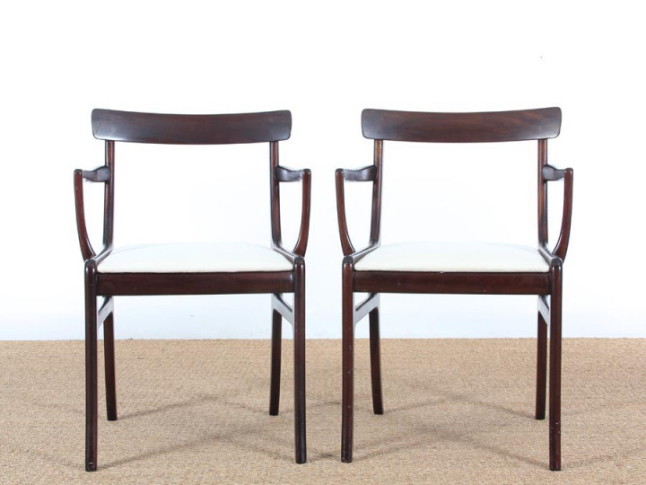 Mid-Century Modern Danish armchair in mahogany model Rungstelund by Ole Wanscher.