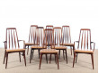 Mid-Century Modern Danish set of 6 chairs in Rio rosewood model Eva by Niels Kofoed 