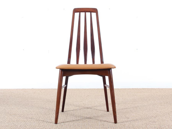 Mid-Century Modern Danish set of 6 chairs in Rio rosewood model Eva by Niels Kofoed 