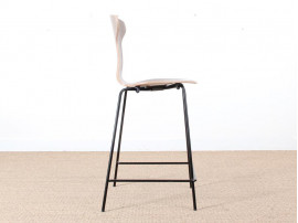 Tabouret de bar scandinave modèle Munkegaard. Nouvelle édition. H 63/77 cm. 