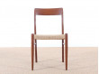 Mid-Century Modern Danish set of 4 chairs in teak and cord