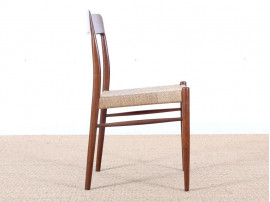 Mid-Century Modern Danish set of 4 chairs in teak and cord