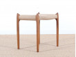 Tabouret scandinave en teck et corde modèle 78 A, nouvelle édition.