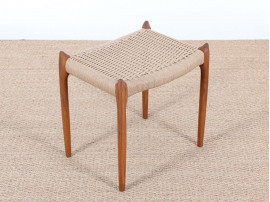 Tabouret scandinave en teck et corde modèle 78 A, nouvelle édition.