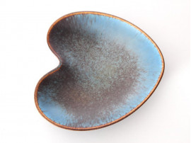 Rorstrand AXA Brown & Blue Matte Haresfur Glaze bowl by Gunnar Nylund