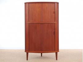 Angle bar cabinet with tambour doors