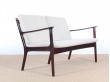 Danish mid-century modern sofa 2 seats  by Ole Wanscher