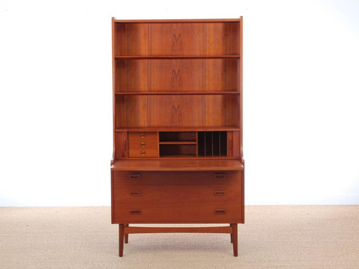 Secretaire bibliotheque scandinave en teck