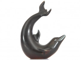 Mid-Century Modern ceramic dolphin by Gunnar Nylund