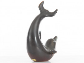 Mid-Century Modern ceramic dolphin by Gunnar Nylund