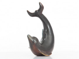 Mid-Century Modern ceramic dolphin by Gunnar Nylund