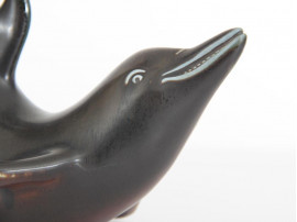 Mid-Century Modern ceramic dolphin by Gunnar Nylund