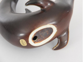 Mid-Century Modern ceramic dolphin by Gunnar Nylund