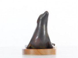 Mid-Century Modern ceramic sea lion by Gunnar Nylund