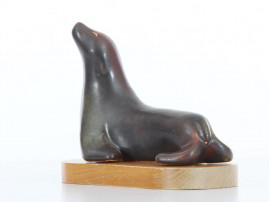 Mid-Century Modern ceramic sea lion by Gunnar Nylund