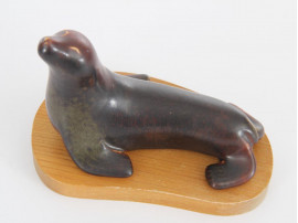 Mid-Century Modern ceramic sea lion by Gunnar Nylund