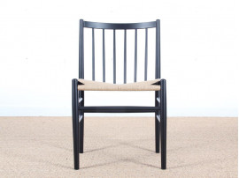 Mid-Century Modern danish set of 4 chairs in black laquered beech, model 80 by Jørgen Bækmark. New realese