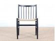 Mid-Century Modern danish set of 4 chairs in black laquered beech, model 80 by Jørgen Bækmark. New realese