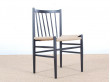 Mid-Century Modern danish set of 4 chairs in black laquered beech, model 80 by Jørgen Bækmark. New realese