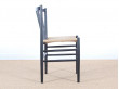 Mid-Century Modern danish set of 4 chairs in black laquered beech, model 80 by Jørgen Bækmark. New realese