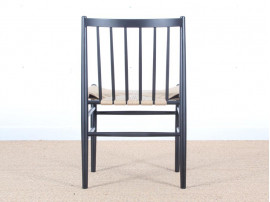 Mid-Century Modern danish set of 4 chairs in black laquered beech, model 80 by Jørgen Bækmark. New realese