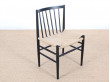 Mid-Century Modern danish set of 4 chairs in black laquered beech, model 80 by Jørgen Bækmark. New realese