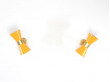 Mid century modern pair of yellow Diabolo wall lamp.