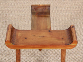 Mid century modern stool in pine and oak