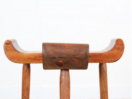 Mid century modern stool in pine and oak