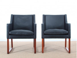 Mid century modern pair of armchair Model 3246 by Børge Mogensen for Fredericia Stolefabrik