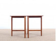 Mid-Century danish solid teak pair of side tables