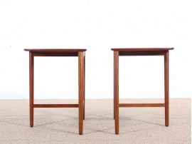 Mid-Century danish solid teak pair of side tables