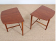 Mid-Century danish solid teak pair of side tables