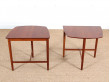 Mid-Century danish solid teak pair of side tables