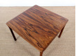 Table basse scandinave carrée en palissandre de Rio modèle Colorado