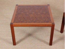 Mid-Century  modern pair of coffee table in teak by Rolf Middelboe & Gorm Lindum