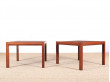 Mid-Century  modern pair of coffee table in teak by Rolf Middelboe & Gorm Lindum