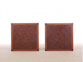 Mid-Century  modern pair of coffee table in teak by Rolf Middelboe & Gorm Lindum